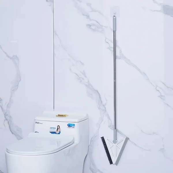 Matura Telescopica, Flippy, cu Doua Capete - Perie/Racleta 23 cm, Lungime 110 cm, din Plastic/Otel/Silicon, Gri - imagine 2