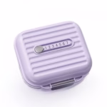 Cutie Medicamente, Flippy, Mov, 7 Compartimente, Portabila si Compacta, 7.8x7.2x3.5 cm, Ideala pentru Uzul Cotidian