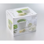 Recipient pentru Preparat Branza, Flippy, Capac de Silicon, Cheese Maker din Plastic, Strecuratoare, 17x14.5x12.8 cm, Alb - imagine 2