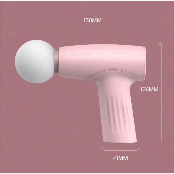 Mini Aparat de Masaj, Flippy, Tip Pistol, Incarcare USB Tip C, Portabil, Pentru Relaxare Musculara, Autonomie 120 Min, 3 Trepte de Viteza, Roz - imagine 4