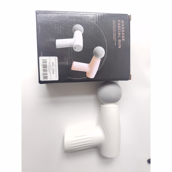 Mini Aparat de Masaj, Flippy, Tip Pistol, Incarcare USB Tip C, Portabil, Pentru Relaxare Musculara, Autonomie 120 Min, 3 Trepte de Viteza, Alb - imagine 2