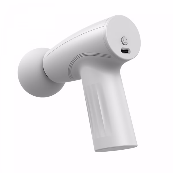 Mini Aparat de Masaj, Flippy, Tip Pistol, Incarcare USB Tip C, Portabil, Pentru Relaxare Musculara, Autonomie 120 Min, 3 Trepte de Viteza, Alb - imagine 1