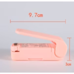 Mini Aparat de Sigilat Pungi cu Baterii, Flippy, Etansare prin Caldura, Spate Magnetic, Portabil, 9.7x3 cm, Roz - imagine 5