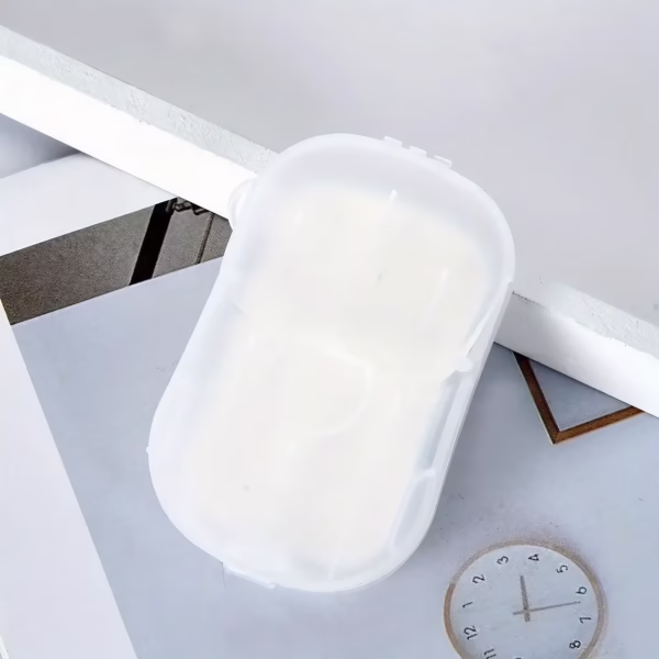 Mini Cutie de Sapun din Hartie, Flippy, de Unica Folosinta, Portabila, Potrivit pentru Calatorii, 20 buc, Alb - imagine 7