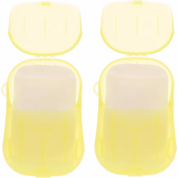 Mini Cutie de Sapun din Hartie, Flippy, de Unica Folosinta, Portabila, Potrivit pentru Calatorii, 20 foite, Galben - imagine 2