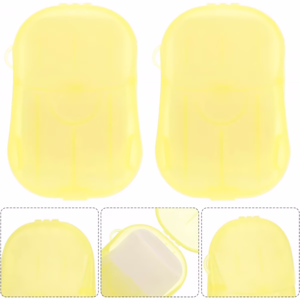 Mini Cutie de Sapun din Hartie, Flippy, de Unica Folosinta, Portabila, Potrivit pentru Calatorii, 20 foite, Galben - imagine 3