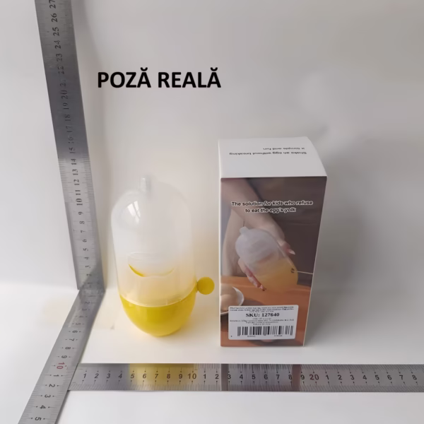 Mini Shaker Manual pentru Oua, Flippy, pentru Galbenusuri si Albusuri, Mixer Amestecare, 15x6 cm, Galben - imagine 2