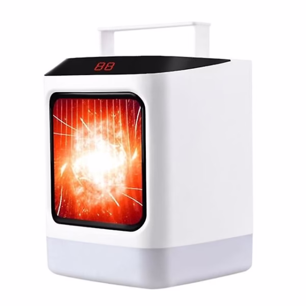Mini incalzitor portabil Flippy cu telecomanda, afisaj digital, sincronizare inteligenta, lumina de noapte colorata - imagine 1