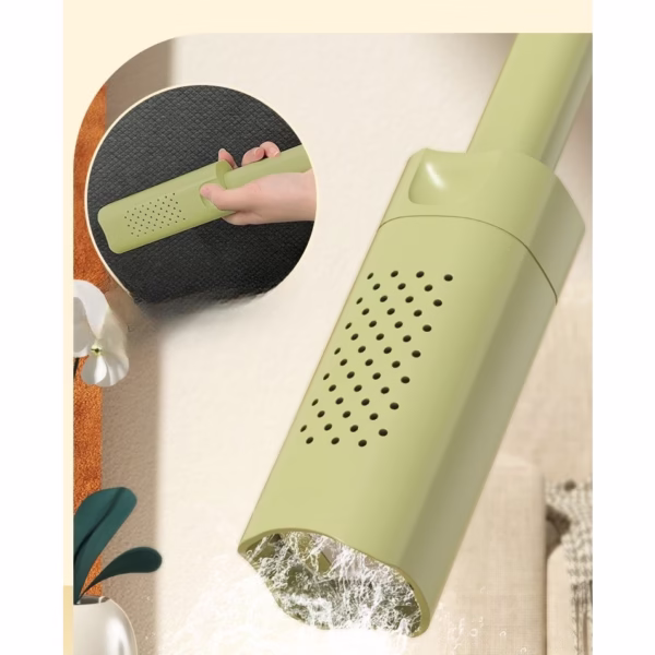 Mini Mop, Flippy, Pentru Uz Casnic, Sistem Autostoarcere, Portabil, Mop cu Burete, Rotire 180°,15 x 27.5 cm, Verde - imagine 3