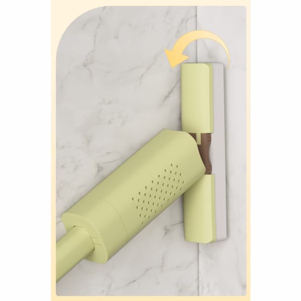 Mini Mop, Flippy, Pentru Uz Casnic, Sistem Autostoarcere, Portabil, Mop cu Burete, Rotire 180°,15 x 27.5 cm, Verde - imagine 4