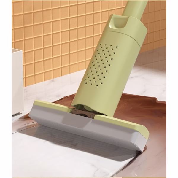 Mini Mop, Flippy, Pentru Uz Casnic, Sistem Autostoarcere, Portabil, Mop cu Burete, Rotire 180°,15 x 27.5 cm, Verde - imagine 5