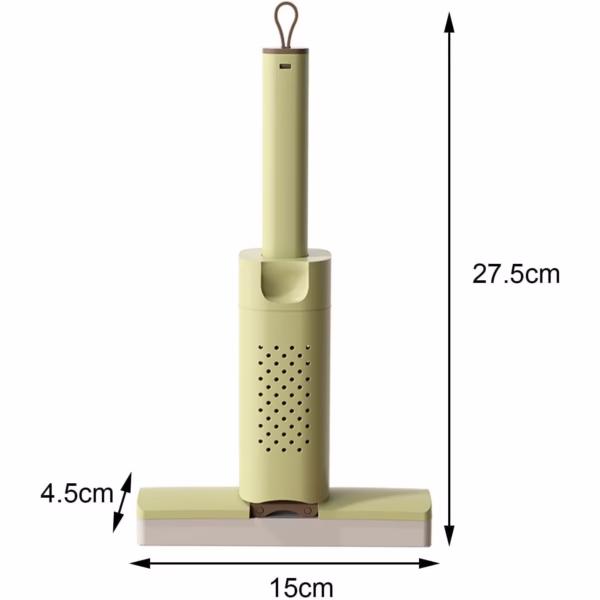 Mini Mop, Flippy, Pentru Uz Casnic, Sistem Autostoarcere, Portabil, Mop cu Burete, Rotire 180°,15 x 27.5 cm, Verde - imagine 8
