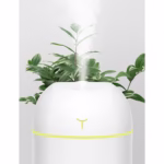 Mini Umidificator Portabil, Flippy, 2 Moduri, Aromaterapie, Silentios, Lumina Ambientala, Incarcare USB, 220 ml, 8 x 8 x 10.3 cm, Alb - imagine 2