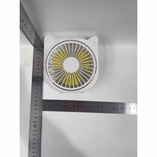 Mini ventilator pentru birou cu usb, Flippy, rotire 360 grade, 3 viteze, 13.5 x 12,8 cm, Alb - imagine 8