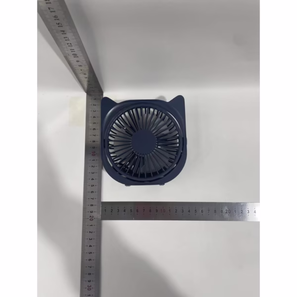 Mini ventilator pentru birou cu usb, Flippy, rotire 360 grade, 3 viteze, 13.5 x 12,8 cm, Albastru - imagine 6