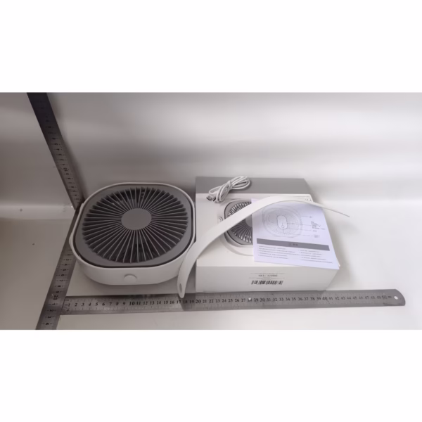 Mini ventilator pentru birou cu usb, Flippy, rotire 360 grade, 3 viteze, 1500 mA, 13.5 x 12,8, Alb - imagine 8