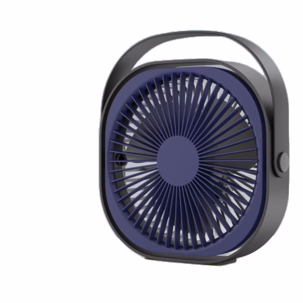 Mini ventilator pentru birou cu usb, Flippy, rotire 360 grade, 3 viteze, 1500 mA, 13.5 x 12,8, Albastru - imagine 5