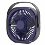 Mini ventilator pentru birou cu usb, Flippy, rotire 360 grade, 3 viteze, 4000 mA, 13.5 x 12,8, Albastru