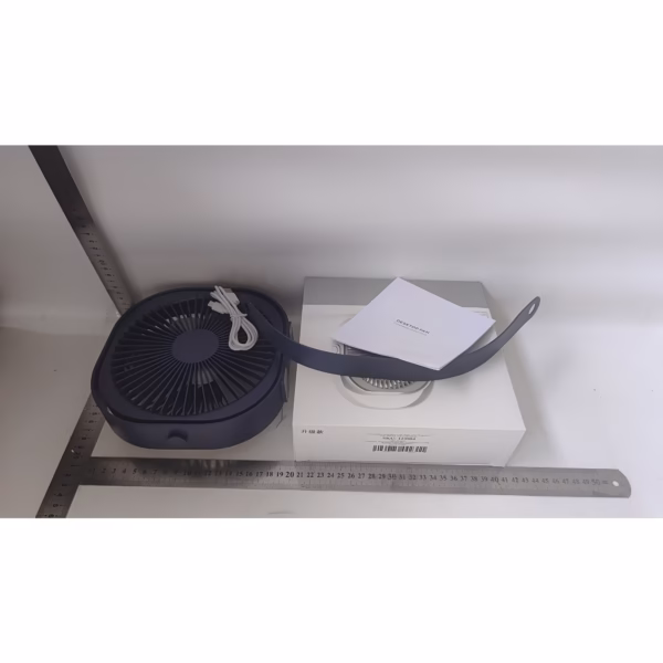 Mini ventilator pentru birou cu usb, Flippy, rotire 360 grade, 3 viteze, 4000 mA, 13.5 x 12,8, Albastru - imagine 4