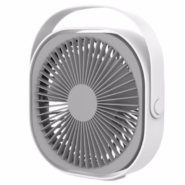 Mini ventilator pentru birou cu usb, Flippy, rotire 360 grade, 3 viteze, 4000 mA, 13.5 x 12,8, Gri - imagine 1