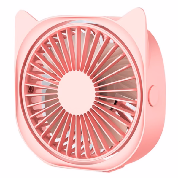 Mini ventilator pentru birou cu usb, Flippy, rotire 360 grade, 3 viteze, 13.5 x 12,8 cm, Roz - imagine 1