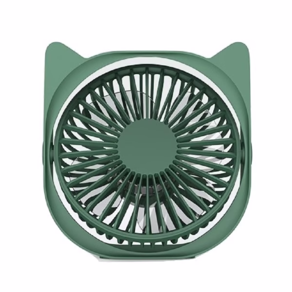 Mini ventilator pentru birou cu usb, Flippy, rotire 360 grade, 3 viteze, 13.5 x 12,8 cm, Verde - imagine 1