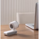 Mini Ventilator Portabil, Flippy, 5 Trepte de Viteza, Afisaj Digital, Incarcare USB, 5V, 2A, 5.95 x 5.2 x 17.2 cm, Alb - imagine 2