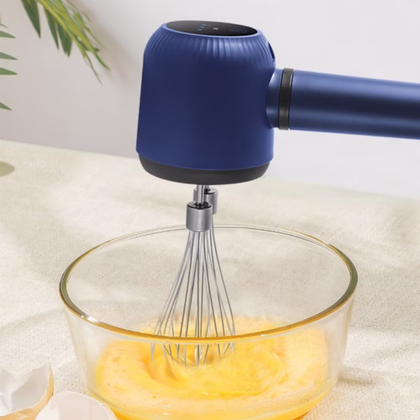 Mixer Electric fara Fir, Flippy, Mixer pentru Oua Smantana Frisca, Maner Plastic, Usor de Utilizat si Depozitat, 20 x 8.5 x 14.5 cm, Albastru Inchis - imagine 3
