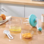 Mixer Manual, Flippy, pentru Oua Smantana Frisca Aluat, Maner Plastic, Usor de Utilizat si Depozitat, Bol Transparent, 24.5 x 11.5 cm Verde - imagine 4