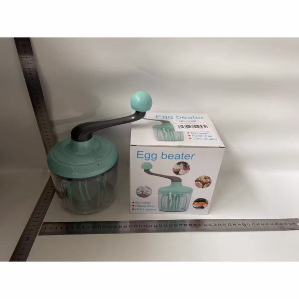 Mixer Manual, Flippy, pentru Oua Smantana Frisca Aluat, Maner Plastic, Usor de Utilizat si Depozitat, Bol Transparent, 24.5 x 11.5 cm Verde - imagine 6