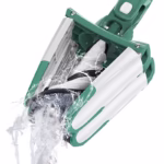 Mop Plat cu Laveta din Microfibra, Flippy, Pentru Uz Casnic, Sistem de Stoarcere X, Tija Telescopica 140 cm, Rotire 360°,38 x 140 cm, Verde - imagine 12
