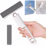 Mop de Mana Flippy, Mini-Portabil, cu Sistem de Stoarcere, Dispozitiv de Curatat Manual, cu Burete Absorbant, din PVA, 29.5 x 15.5 cm, 2 Rezerve, Alb - imagine 5