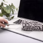 Mop din Microfibra pentru Curatenie, Flippy, Set 3 Capete Detasabil, Mop din Microfibra, Pamatuf pentru Praf, Mini Perie, Maner Extensibil, EVA, Impachetate in Sac cu Fermoar, Gri - imagine 3