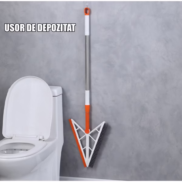 Mop Multifunctional, Flippy, Portocaliu, cu Racleta din Silicon, Maner Telescopic, Curatarea Eficienta a Tuturor Suprafetelor - imagine 8