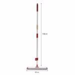 Mop Plat cu Laveta din Microfibra, Flippy, Pentru Uz Casnic, cu 2 Lavete Incluse, Sistem de Stoarcere, Tija Telescopica 130 cm, Rotire 360°, 42 x 130 cm, Rosu - imagine 2