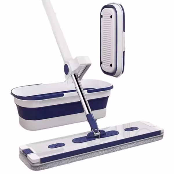 mop-plat-flippy-cu-galeata-pliabila-2-rezerve-din-microfibra-127-cm-tija-telescopica-utilizare-umeda-681091925636f Mop Plat, Flippy, cu Galeata Pliabila, 2 Rezerve din Microfibra, 127 cm Tija Telescopica, Utilizare Umeda/Uscata, Recipient Lichid, Albastru - imagine 1