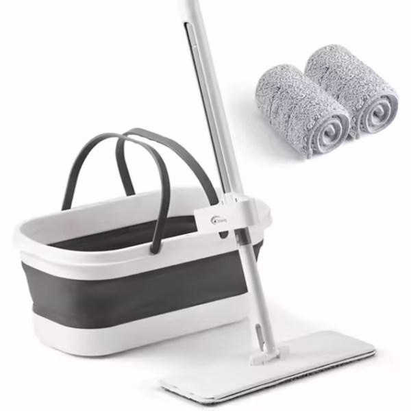 mop-plat-flippy-cu-galeata-pliabila-2-rezerve-din-microfibra-127-cm-tija-telescopica-utilizare-umeda-6810929b9cf0a Mop Plat, Flippy, cu Galeata Pliabila, 2 Rezerve din Microfibra, 127 cm Tija Telescopica, Utilizare Umeda/Uscata, Recipient Lichid, Gri - imagine 1