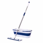 Mop Plat, Flippy, cu Galeata Pliabila, 2 Rezerve din Microfibra, 127 cm Tija Telescopica, Utilizare Umeda/Uscata, Recipient Lichid, Albastru - imagine 4