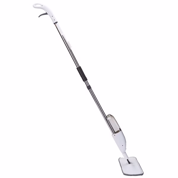 Mop plat, Flippy, cu pulverizator, pentru uz casnic, plastic, rezerva de mop din microfibra, 125x40 cm, Alb/Mov - imagine 2