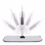 Mop plat, Flippy, cu pulverizator, pentru uz casnic, plastic, rezerva de mop din microfibra, 125x40 cm, Alb/Mov - imagine 5