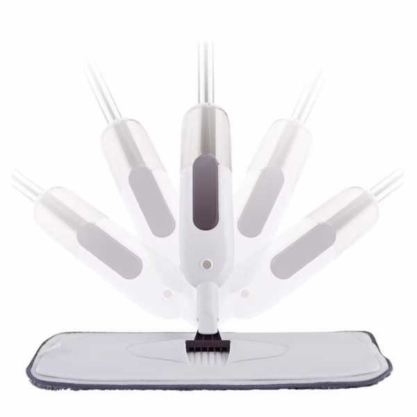 Mop plat, Flippy, cu pulverizator, pentru uz casnic, plastic, rezerva de mop din microfibra, 125x40 cm, Alb/Mov - imagine 5