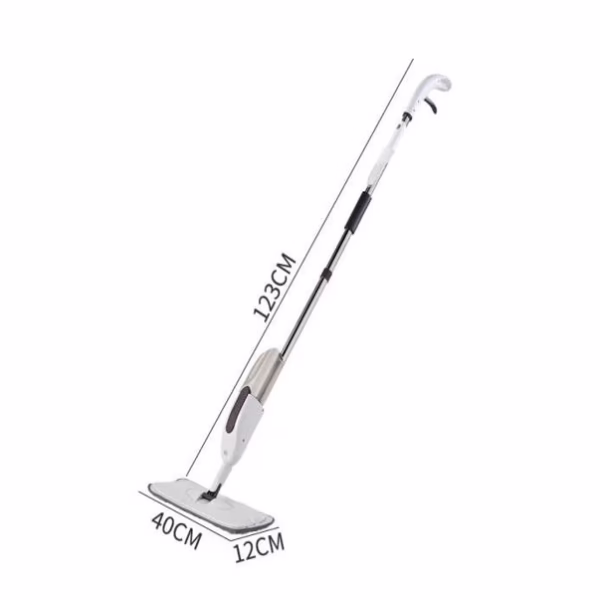 Mop plat, Flippy, cu pulverizator, pentru uz casnic, plastic, rezerva de mop din microfibra, 125x40 cm, Alb/Mov - imagine 6