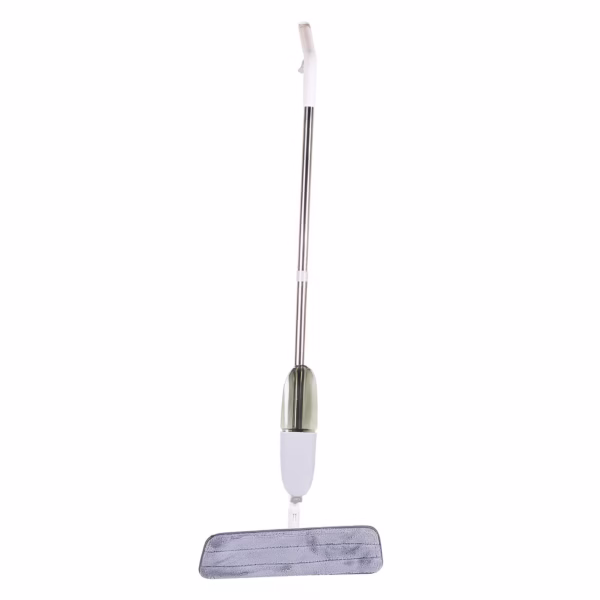 Mop plat, Flippy, cu pulverizator, pentru uz casnic, plastic, rezerva de mop din microfibra, 125x40 cm, Alb/Mov - imagine 1