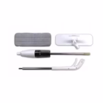 Mop plat, Flippy, cu pulverizator, pentru uz casnic, plastic, rezerva de mop din microfibra, 125x40 cm, Alb/Negru - imagine 6