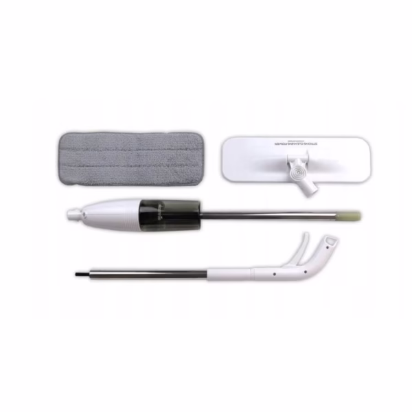 Mop plat, Flippy, cu pulverizator, pentru uz casnic, plastic, rezerva de mop din microfibra, 125x40 cm, Alb/Negru - imagine 6