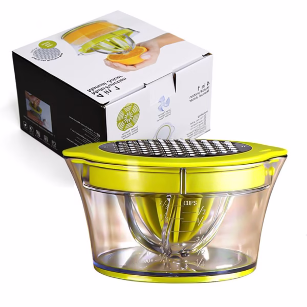 Storcator de Fructe 2 in 1, Flippy, cu Razatoare si Separator Ou, 14.8 x 8 x 13 cm, Verde - imagine 1