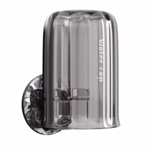 Suport Multifunctional 2 in 1, Pahar si Suport pentru Periuta de Dinti, Flippy, Plastic, Dimensiune: 10.4 x 7.3 x 7.3 cm, Gri
