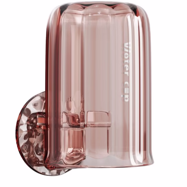 Suport Multifunctional 2 in 1, Pahar si Suport pentru Periuta de Dinti, Flippy, Plastic, Dimensiune: 10.4 x 7.3 x 7.3 cm, Roz - imagine 1