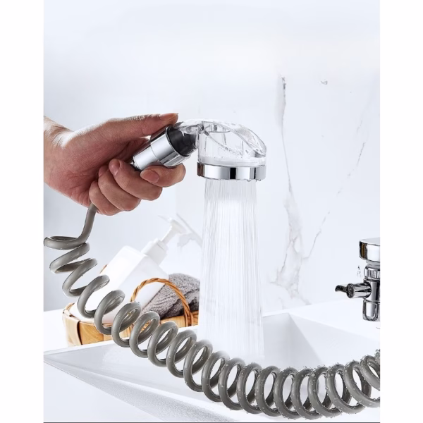 Set Extensie de Dus, Flippy, pentru Baterie Baie sau Bucatarie, 4 Piese, Filtru de Ioni Negativi, Furtun Flexibil de 1.5 Metri, Argintiu - imagine 9