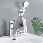 Set Extensie de Dus, Flippy, pentru Baterie Baie sau Bucatarie, 4 Piese, Filtru de Ioni Negativi, Furtun Flexibil de 1.5 Metri, Argintiu - imagine 11
